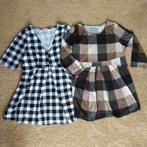 BUNDLE Plaid Print Maternity Shirts
